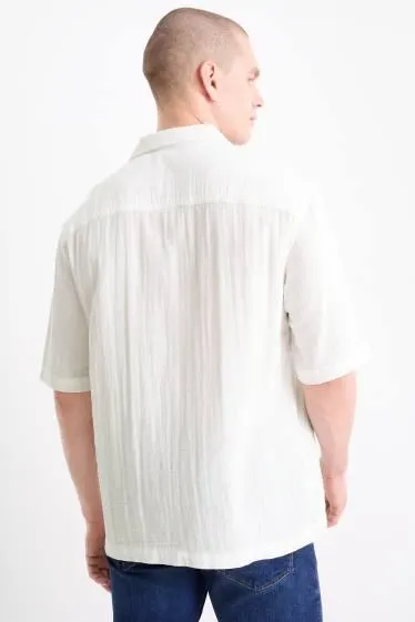 Muslin shirt - regular fit - lapel collar