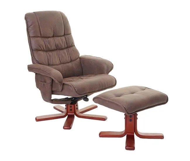 Poltrona relax reclinável com banco em imitação de camurça marrom 04_0002042
