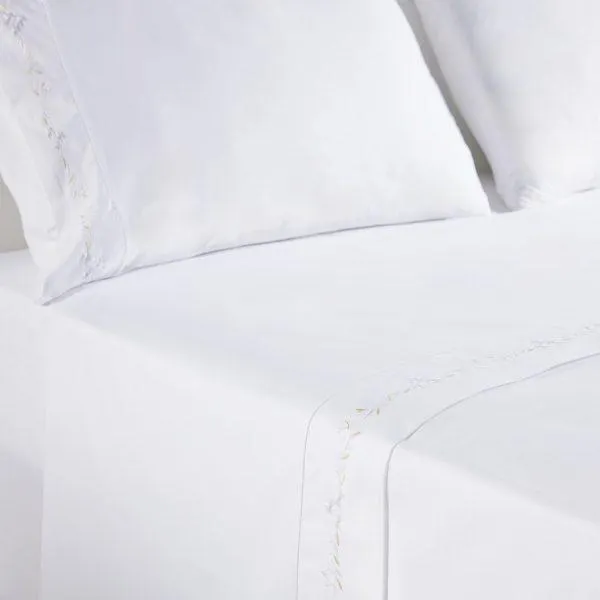 Amor Jogo de Lençóis Bordado Branco