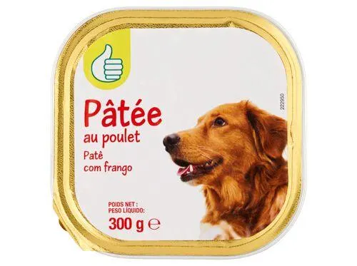 comida húmida para cão polegar patê com frango 300g