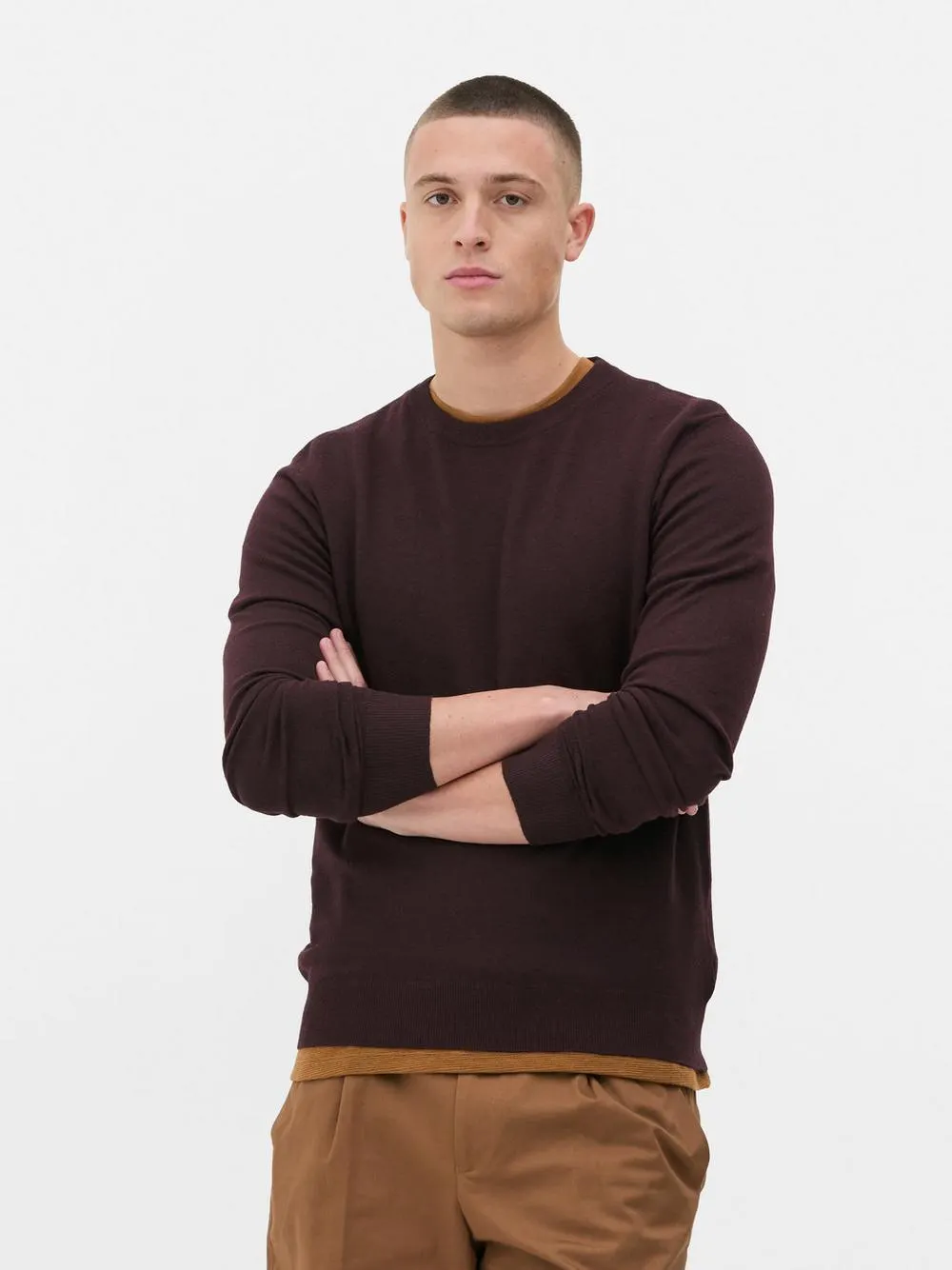 Camisola malha fina gola redonda