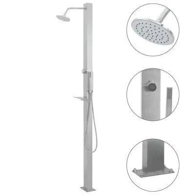 vidaXL Coluna duche de exterior aço inoxidável