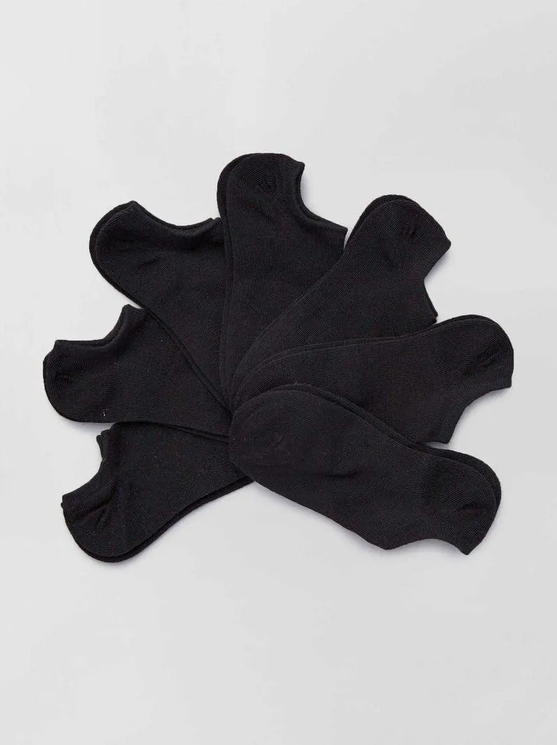 Lote de 7 pares de meias invisíveis - Preto