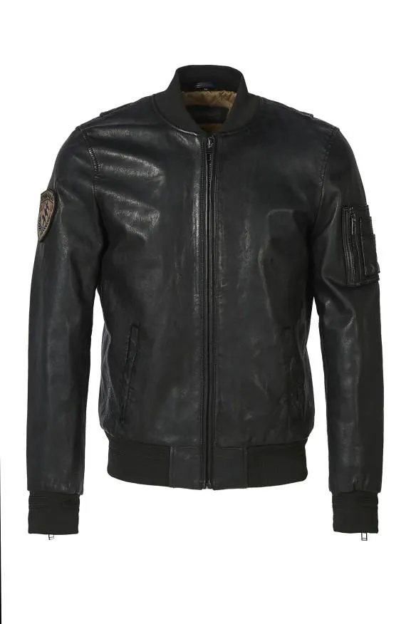 Blusão em pele "Flying Sq