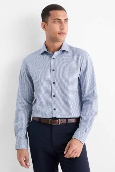 Business shirt - regular fit - cutaway collar - easy-iron - patterned
