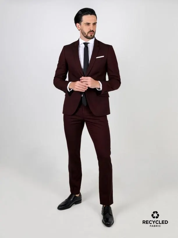 Fato liso slim fit recycled fabric