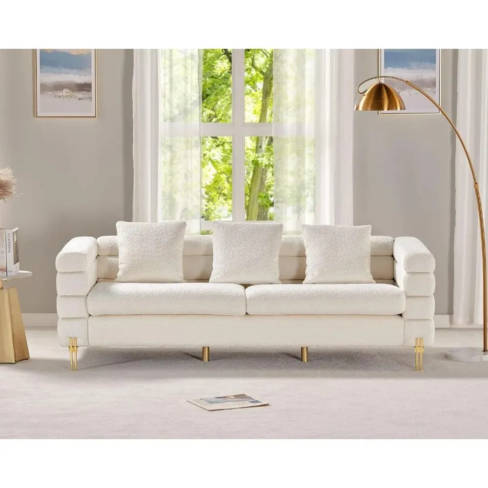 Living Room Sofa, Oversized Sofas-85inch 3Seater Sofas Comfy for Living Room Sofa, Bouclé Couch