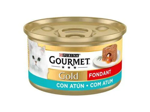 comida húmida para gato gourmet gold fondant com atum 85g