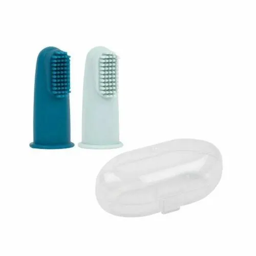 Nattou 2 Escovas de Dentes Silicone com Estojo Azul 11876674