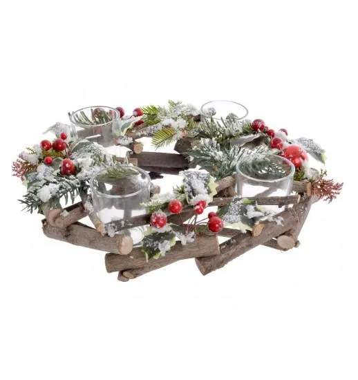 PORTA VELA RATAN VIDRO 30*30*8.5 NEVADO - NV-160838