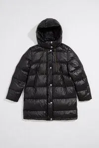 Casaco penas midi preto