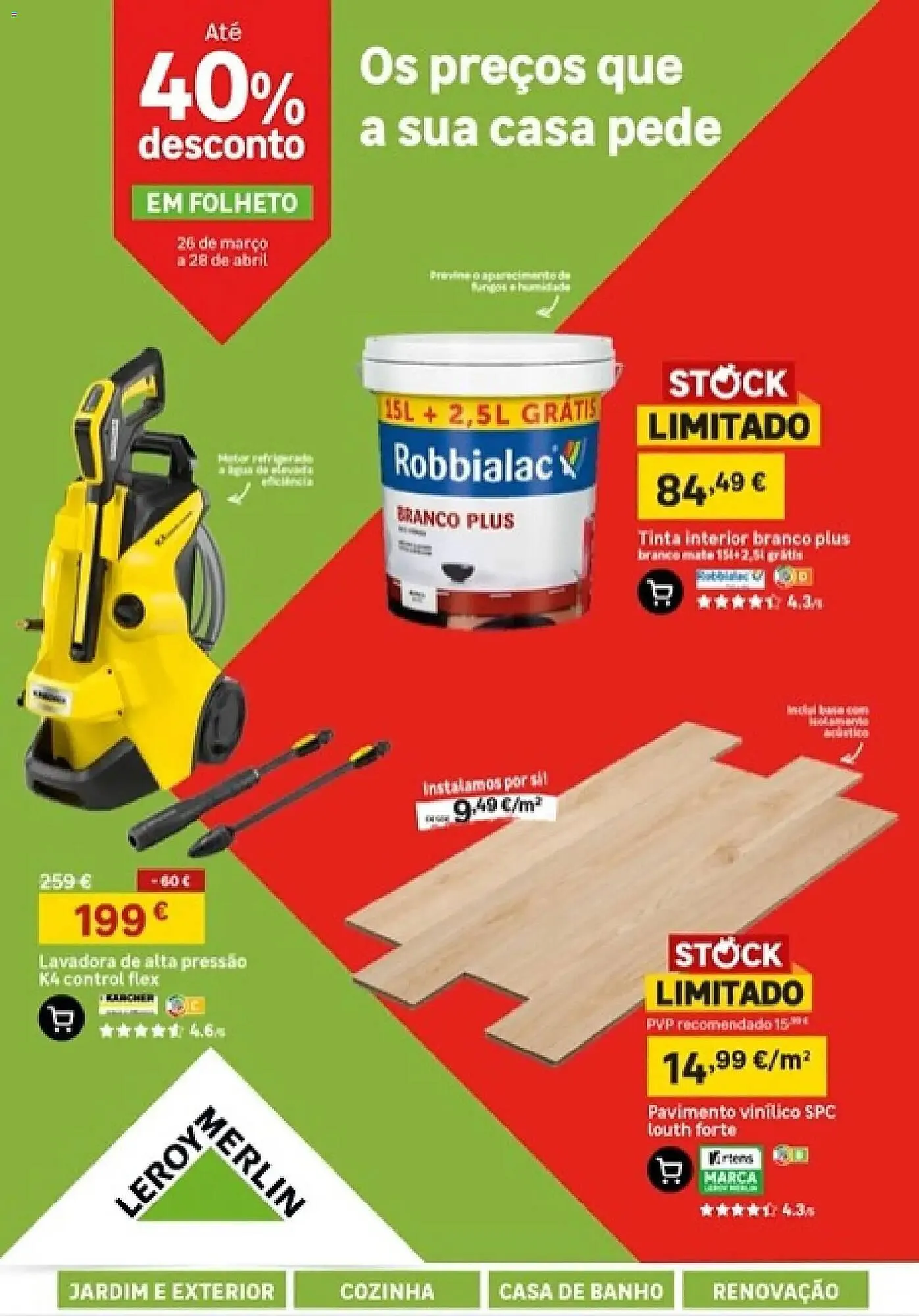 Folheto Folheto Leroy Merlin de 26 de março até 29 de abril 2026 - Pagina 1