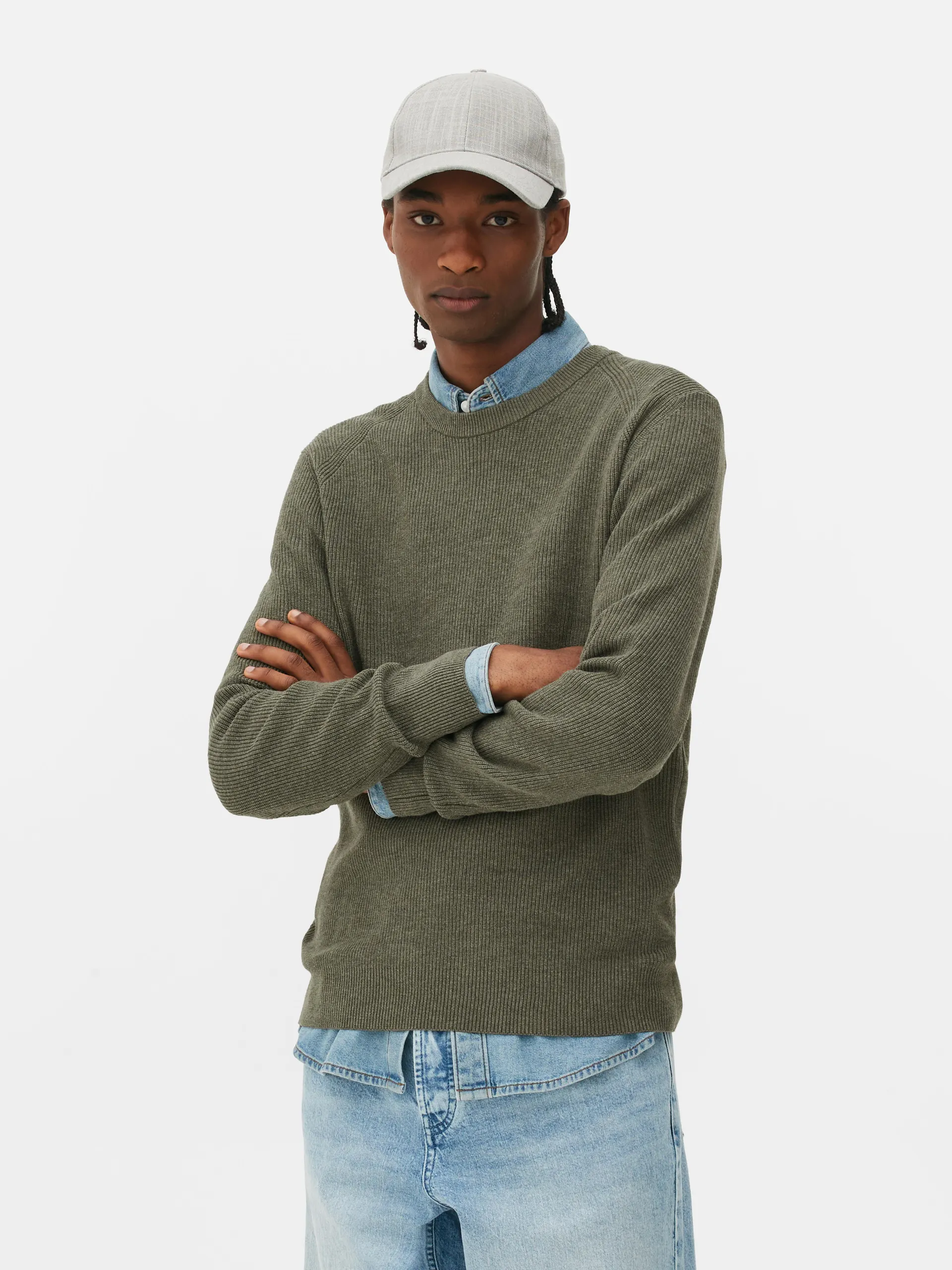 Ribbed Crew Neck Jumper