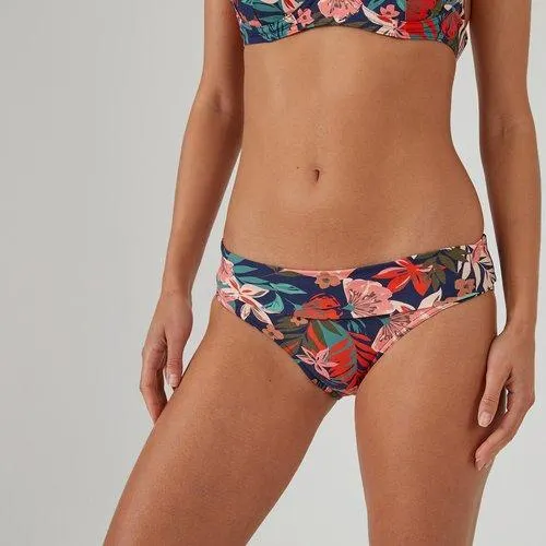 Cuecas de biquíni com dobra, às flores