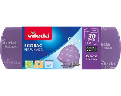 sacos lixo vileda lavanda 30l 15un