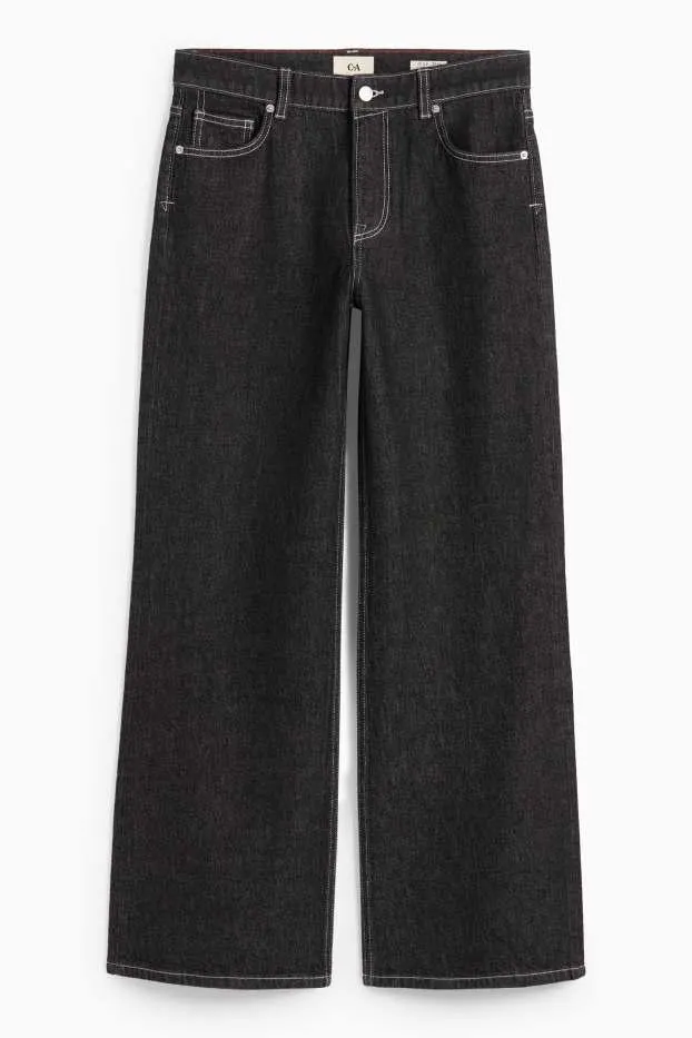 Wide leg jeans - low-rise waist
