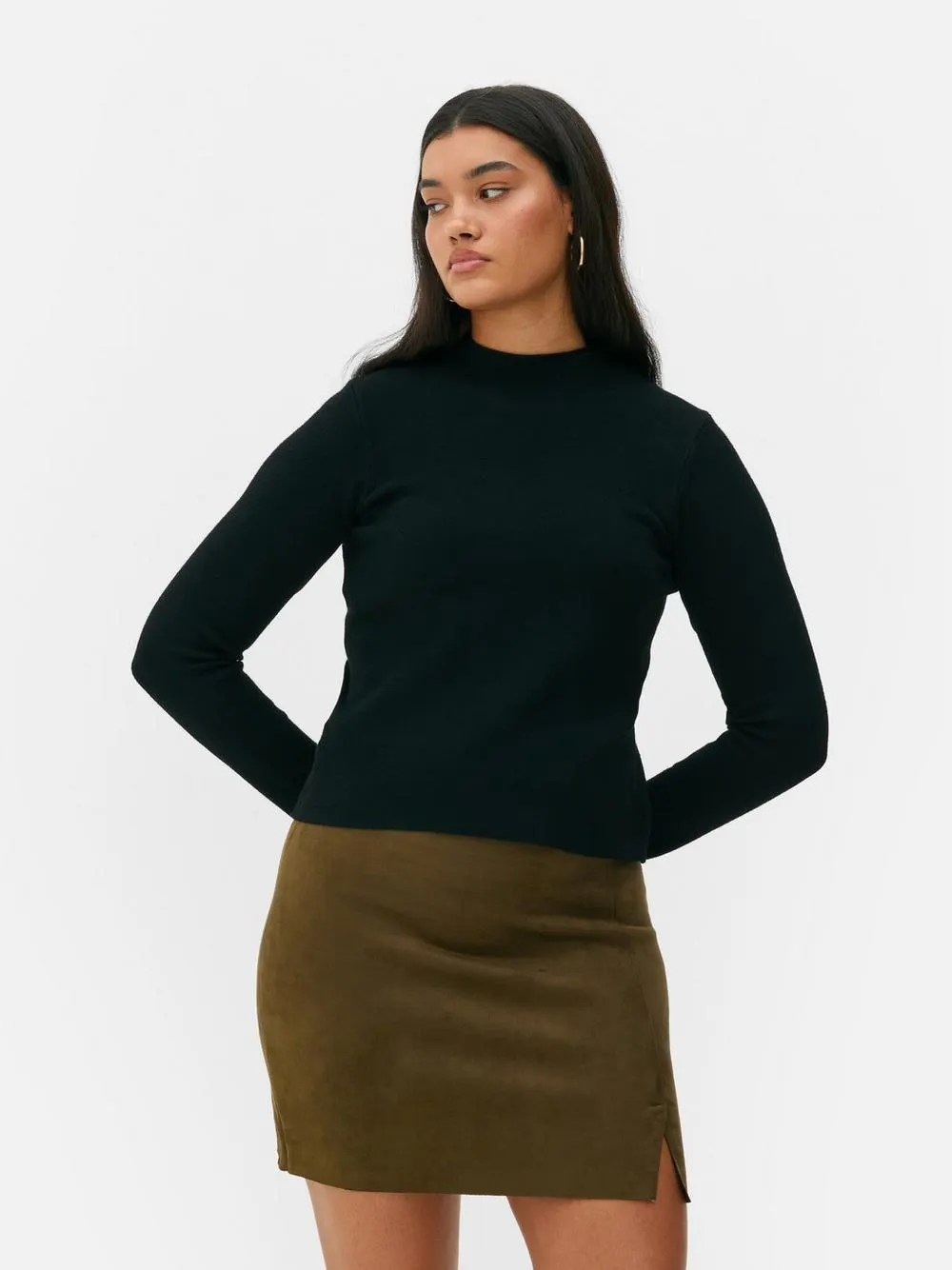 Camisola manga comprida gola alta