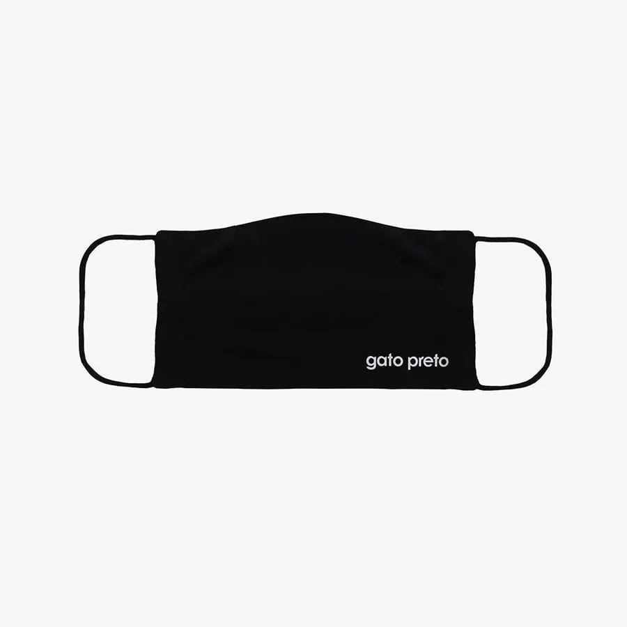 Máscara dupla camada algodão preta tamanho único