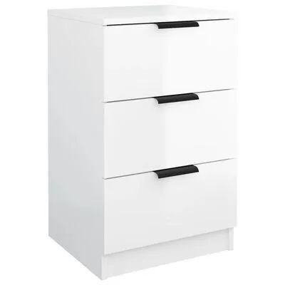 vidaXL Mesa de cabeceira 40x36x65 cm branco brilhante