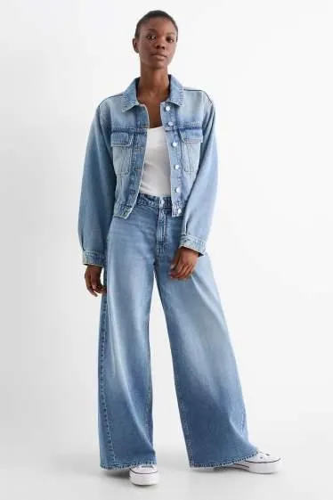 Wide leg jeans - low-rise waist