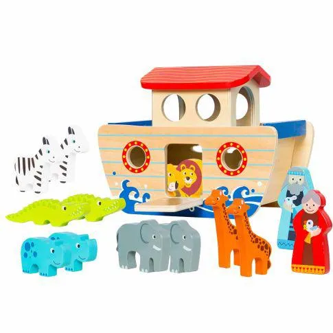 Encaixável de madeira com animais