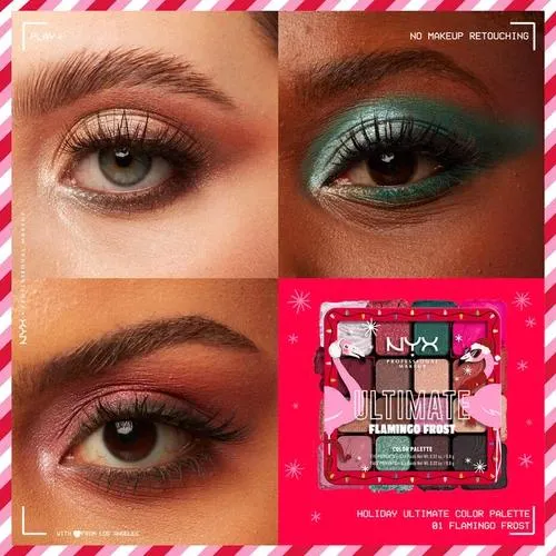 Nyx Pro Makeup Holiday 2023 Ultimate Paleta Sombras 16 Pan Flamingo Frost