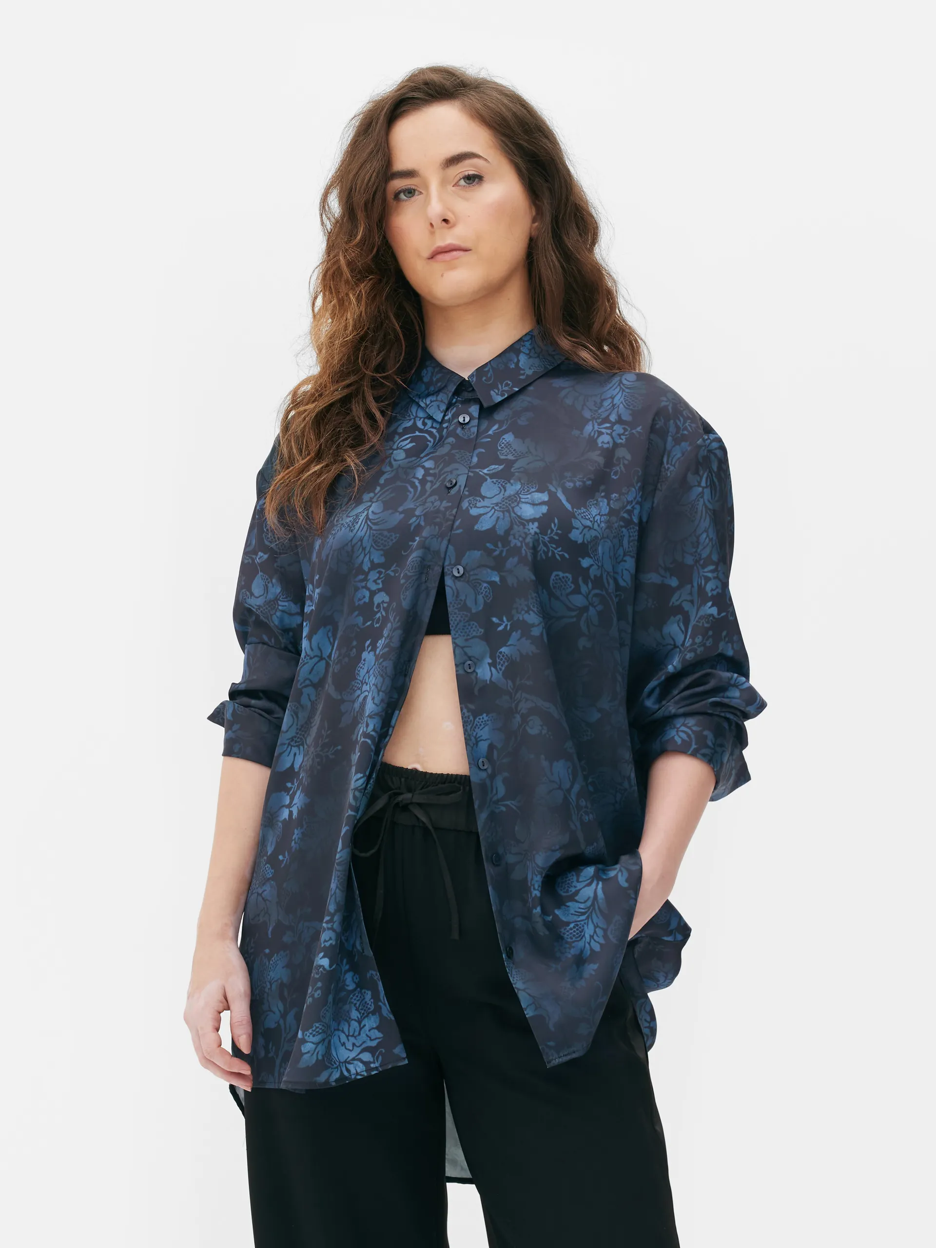 Camisa manga comprida cetim