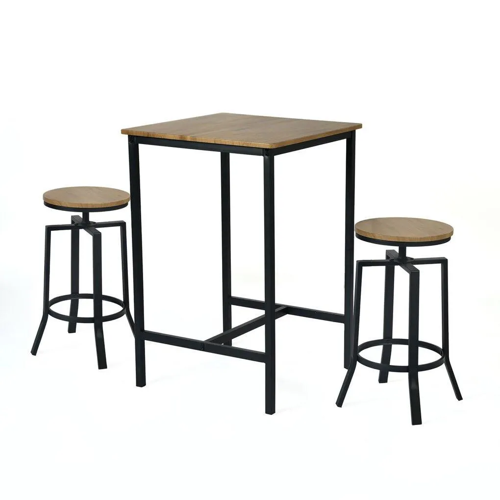 Conjunto de mesa bar com 2 bancos
