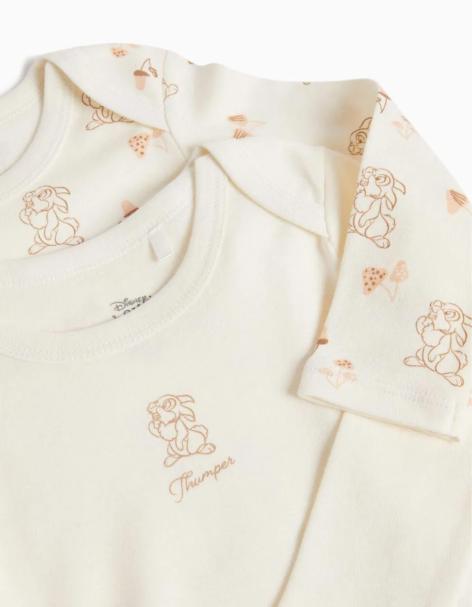 Pack 2 Bodies de Manga Comprida 'Disney', Bebé Menina, Bege Claro