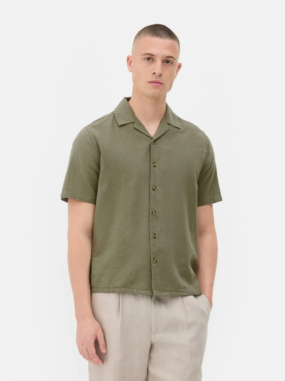 T-shirt linho manga curta coordenada