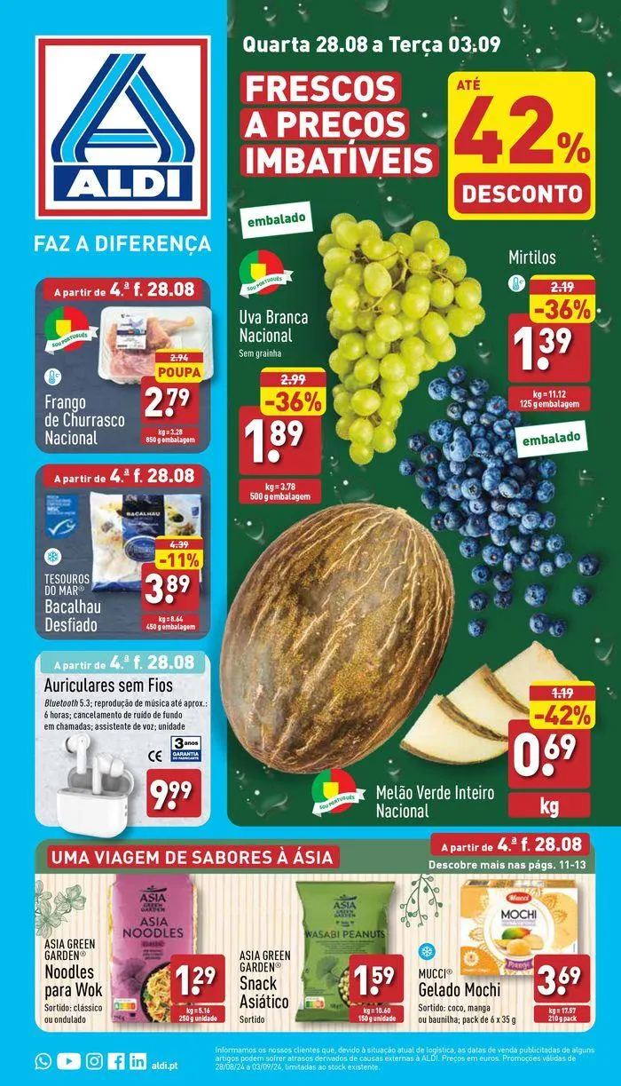 Folheto Frescos a preços imbatíveis  de 28 de agosto até 9 de setembro 2024 - Pagina 1