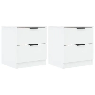 vidaXL Mesas de cabeceira 2 pcs madeira processada branco