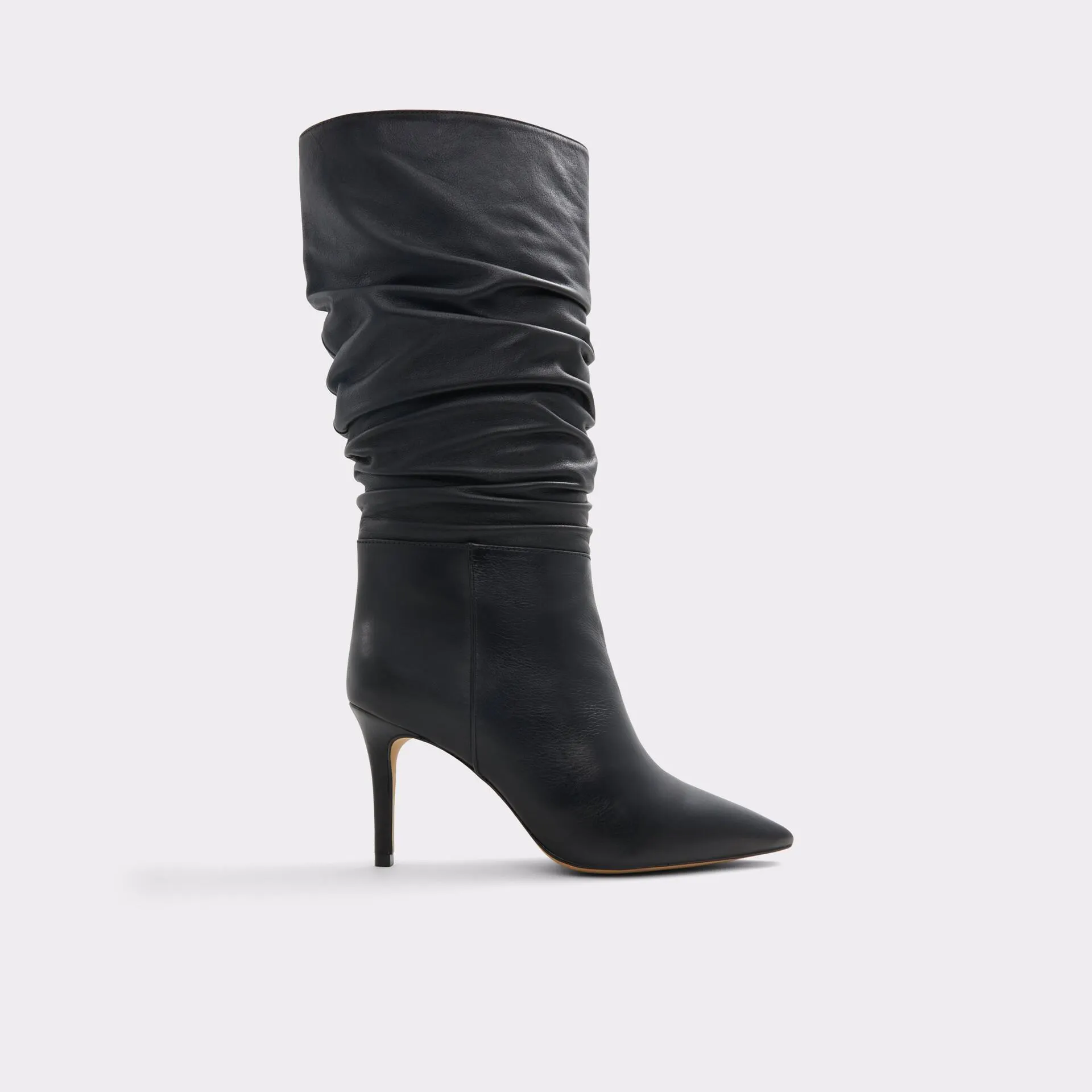 Botas em pele preto, salto fino - JALA