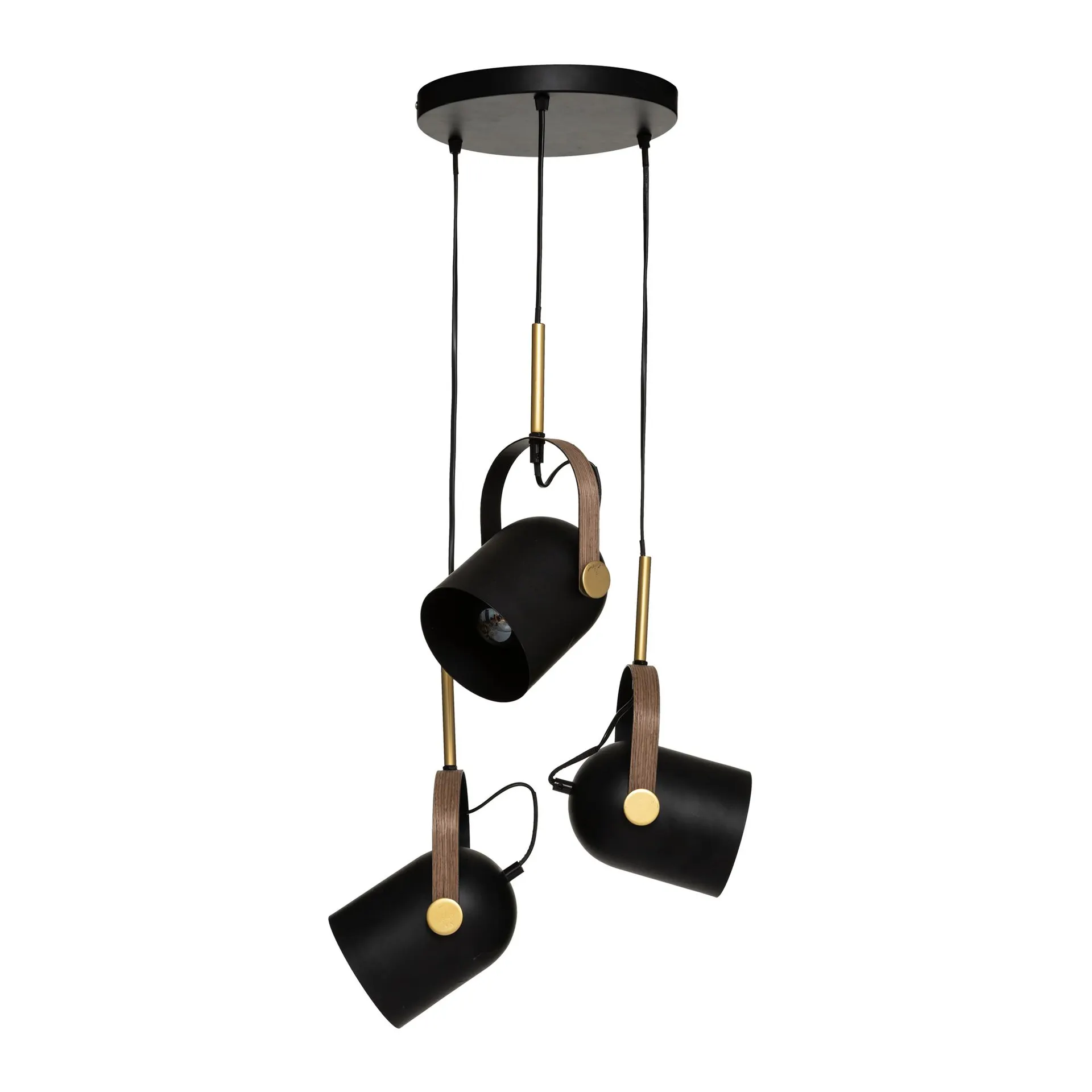 Suspensão Bil Preto E Dourado 83cm