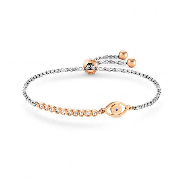 Pulsera Milleluci Ojo Griego Rose Gold