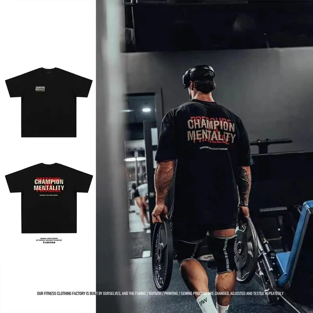 New 2024 Summer Gym Men's T-Shirt 100% cotton Graphic T Shirt Fashion High Quality Short Sleeves T-shirts Oversized Streetwear
