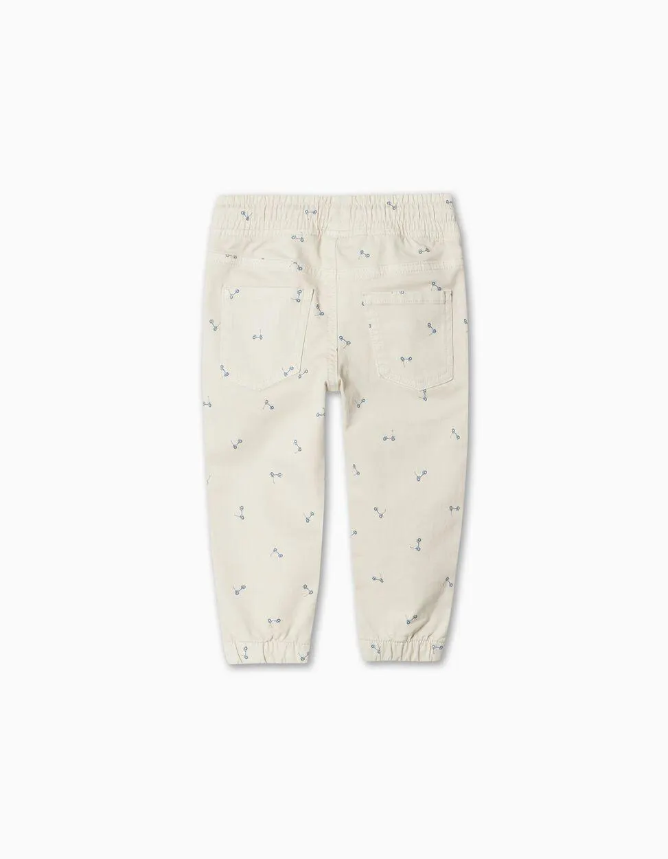 Joggers de Sarja Estampadas, Bebé Menino, Bege Claro