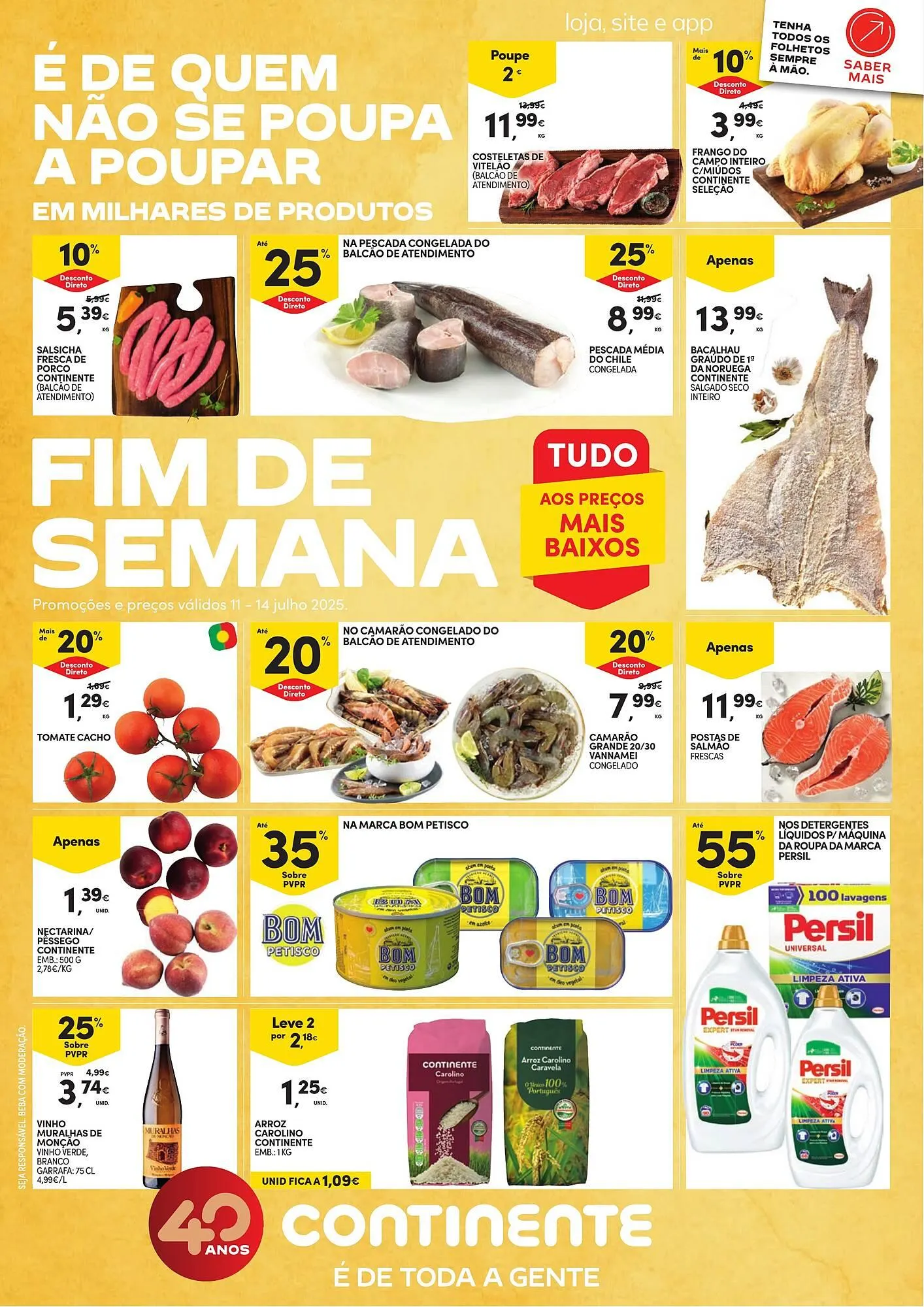 Folheto Folheto Continente de 11 de julho até 14 de julho 2025 - Pagina 1