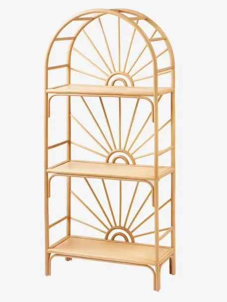 Estante -biblioteca em rattan com 3 níveis, Sol