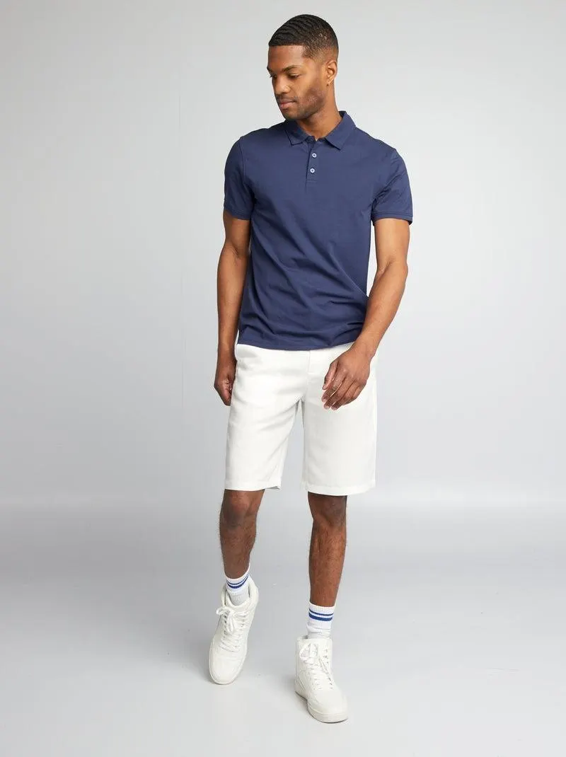 Polo elástico slim fit - PRETO