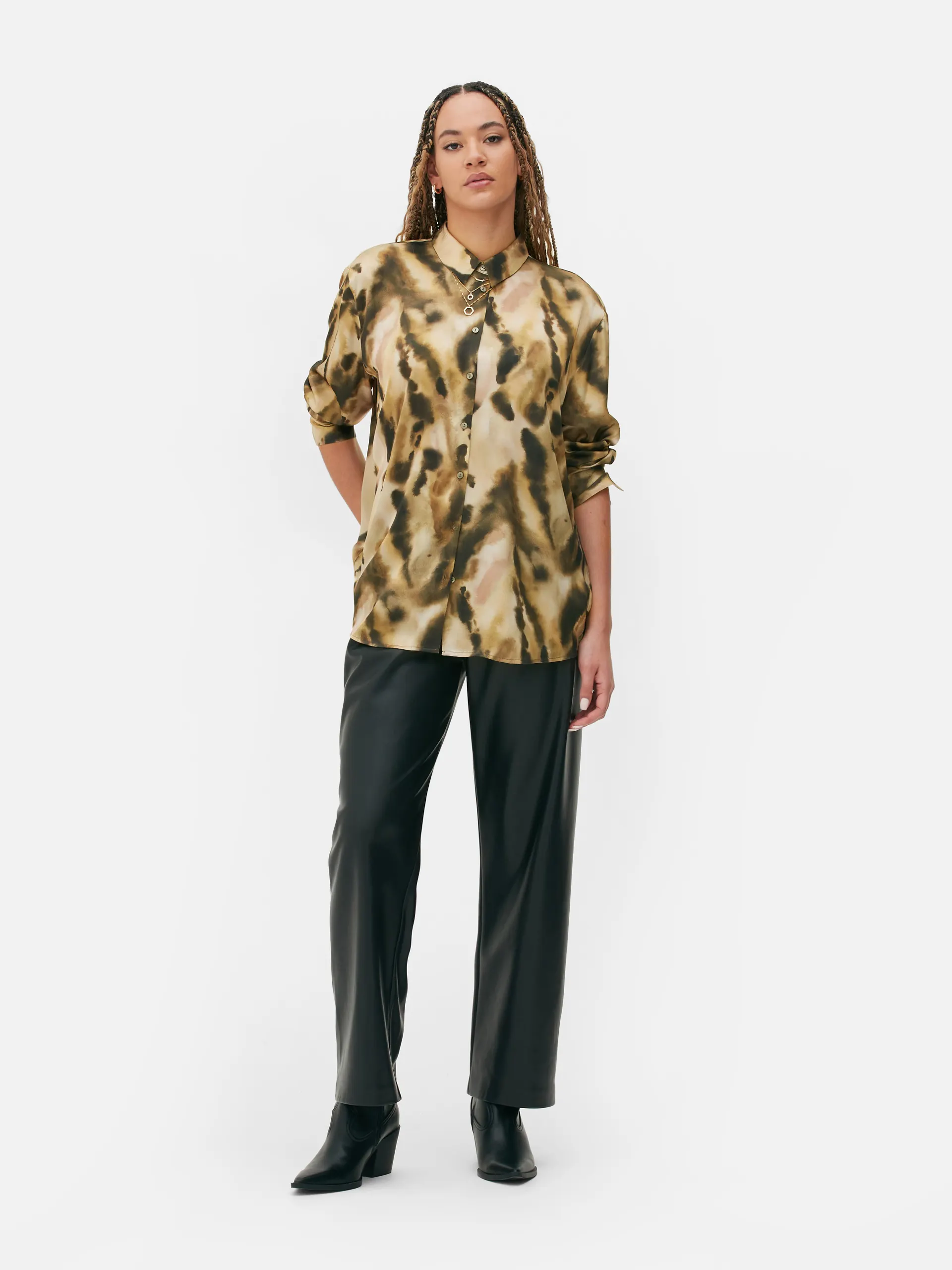 Camisa manga comprida cetim