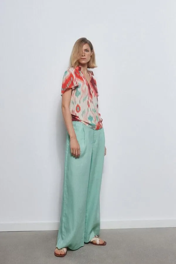 Camisa fluida estampada