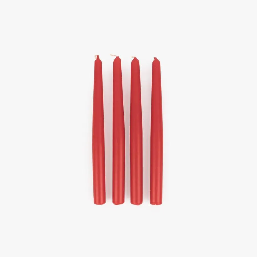 Caixa de 4 velas vermelho 2x25cm NOX
