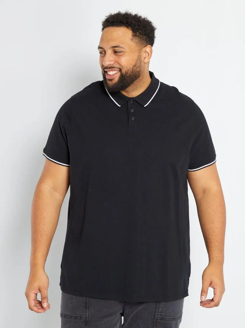 Polo em algodão - Preto