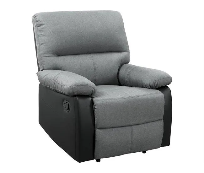 Poltrona de relaxamento "Lincoln" - 90 x 89 x 103 cm - Preto/Cinza escuro