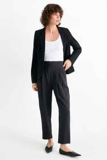 Business trousers - high waist - loose fit