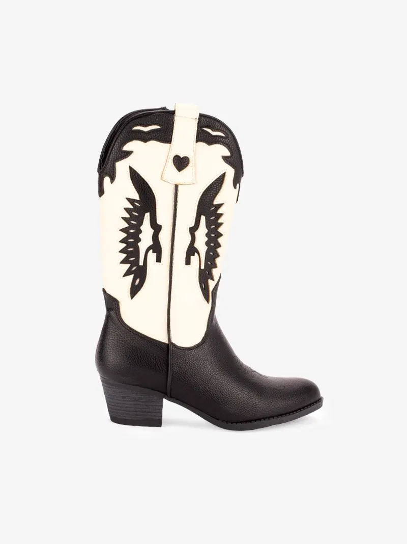 BOTA DE TACÃO ESTILO TEXANA MULTIPEÇA COMBINADA