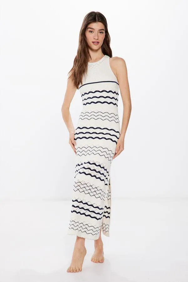 Vestido Midi Punto Pointelle