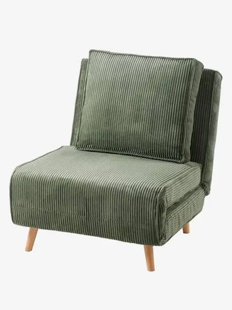 Sofá-cama, 1 lugar, em bombazina