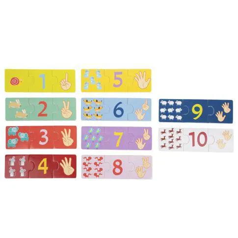 Quebra-cabeça de números de madeira